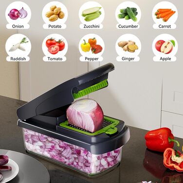 Ручний набір для нарізки овочів Romon 15 в 1: кубики, стрічки, соломка, слайси