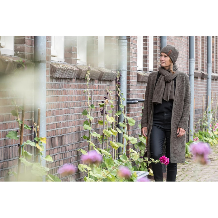 В'язана жилетка KNIT FACTORY Luna Lange - жіноча жилетка з вовни, великий в'яз, Marron (36-38)