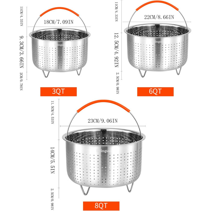 Пароварка для Instant Pot, кошик для овочів з нержавіючої сталі, вставка для каструлі 8qt