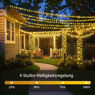 Льо́хка гірлянда JXLEDAYY 1200 LED, 36 м, для вулиці, 8 режимів, таймер, пульт, тепле світло, водонепроникна, для балкона, двору, саду, вечірки, весілля