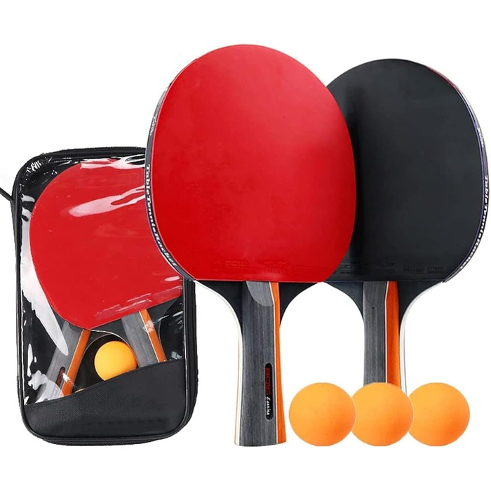 Набір для настільного тенісу Symagalbst 6-в-1: 2 ракетки, 3 м'ячі, чохол. Ідеально для початківців та професіоналів