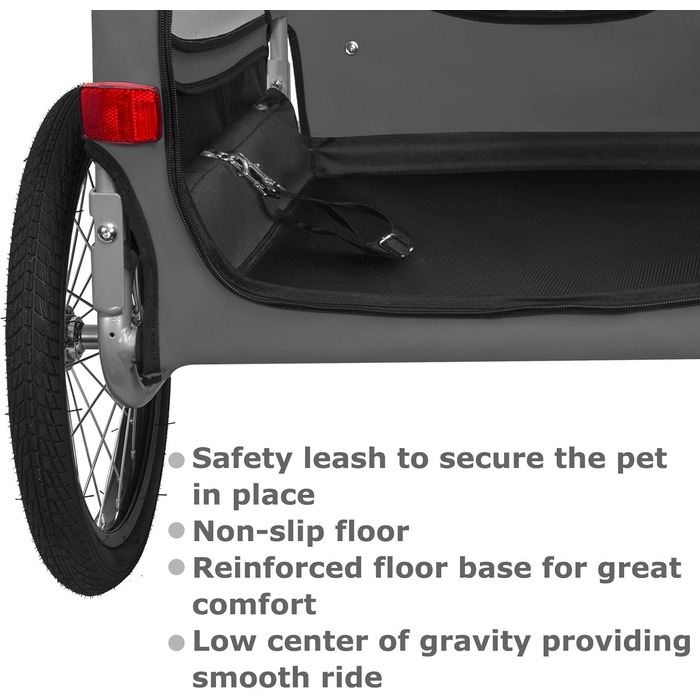 DOGGYHUT® Tobi - великий велопричіп для собак, 35 кг, сірий