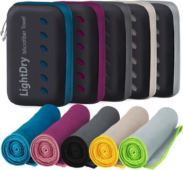 Спортивний рушник з мікрофібри для подорожей та спорту - швидковисихаючий, антибактеріальний, вбираючий (120 x 50 см, блакитний)