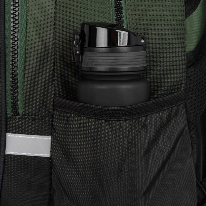 Багатовідсінковий шкільний рюкзак CoolPack, чорний з зеленим, 29 л