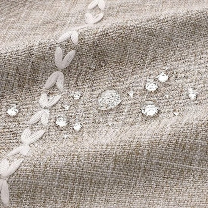 Штора для ванни в стилі Бохо, штучний льон з вишивкою, бежева, текстильна