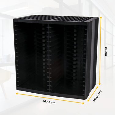 CD-стійка Fellowes з автодовідником, для 48 дисків, горизонтальна та вертикальна, чорна