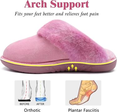 Жіночі домашні тапочки Jiajiale: теплі, пухнасті сліпони для зими з м'якою устілкою та зносостійкою гумовою підошвою. Рожевий, 37 EU