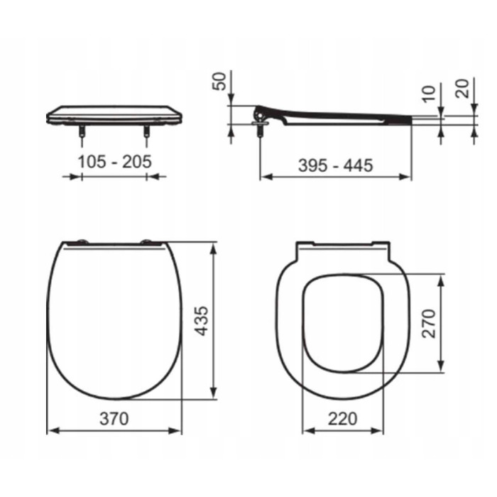 Сидіння для унітаза Ideal Standard Connect, білий duroplast