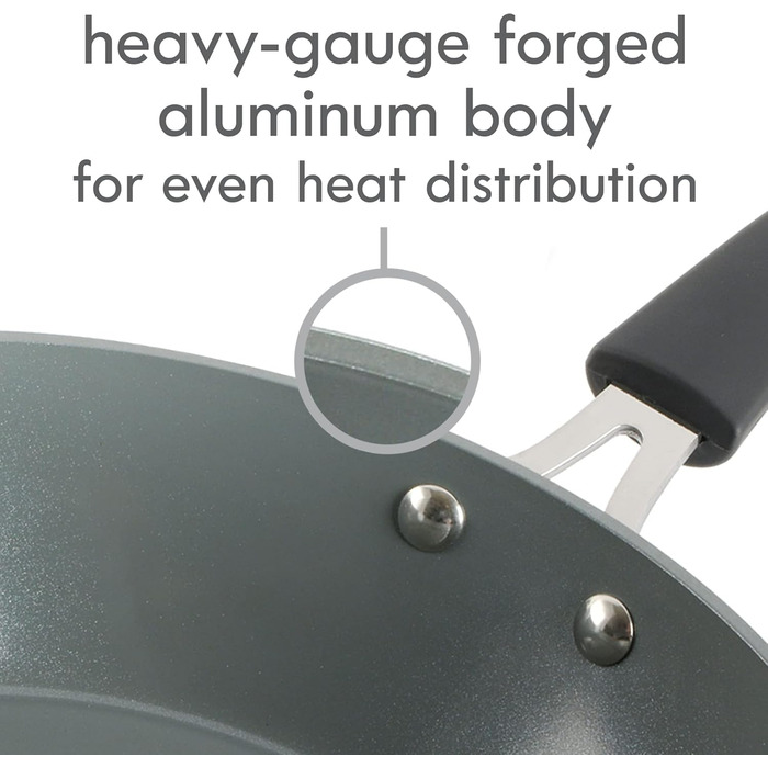 Набір кухонного посуду Kenmore з антипригарним покриттям, алюміній, блакитний (8' сковорода, чорний/стрази)