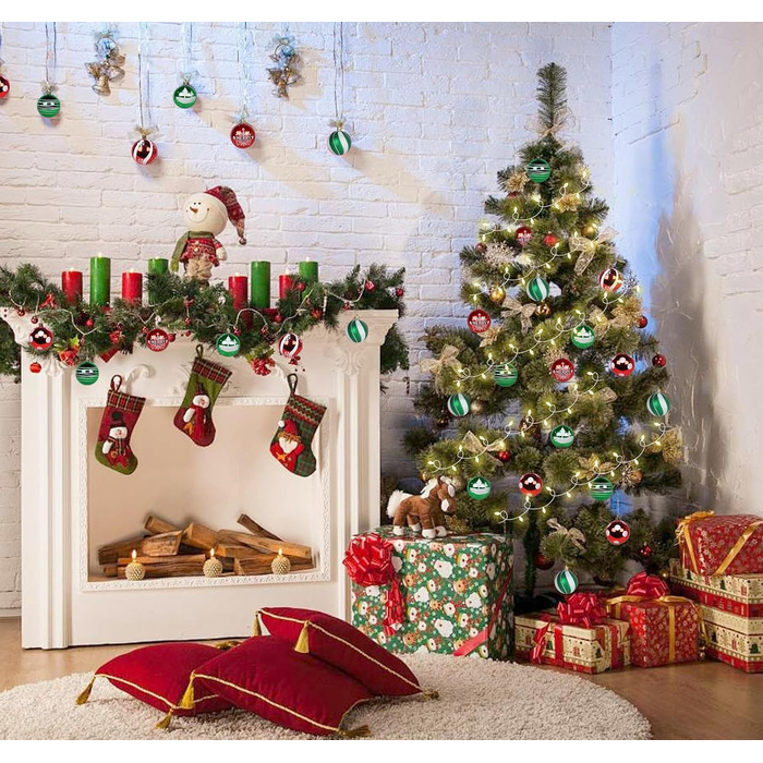 Набір ялинкових прикрас - 30 кульок 6см, пластик, темно-синій та білий, для ялинки