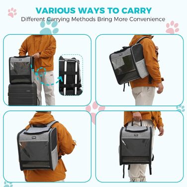 Сумка-переноска для кота/собаки, складана, сіра, з сіткою, повідком, до 8 кг