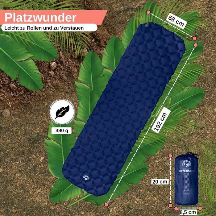 Ізомат туристичний Backpacker's Journey – Ultraleichte, легкий та компактний, для кемпінгу та подорожей (тюркіс)