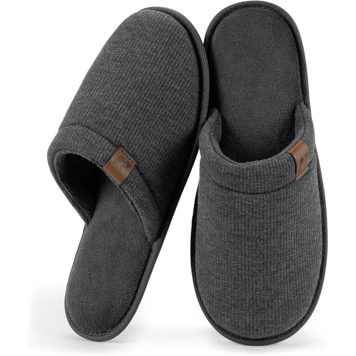 Чоловічі тапочки RockDove LiteStep з вафельної в'язки для дому (40/42 EU, темно-сірий)