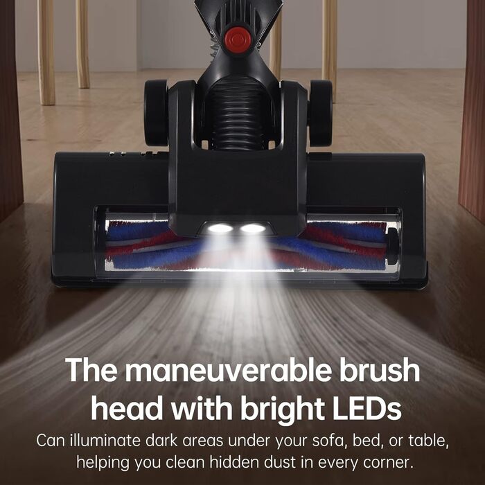 Акумуляторний пилосос Kavolet 25 kPa, 40 хв роботи, 2-в-1 для дому, офісу та авто. З насадкою для щілин та щіткою.