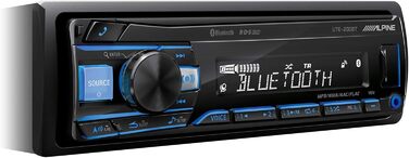 Alpine Electronics UTE-200BT автомобільна магнітола Bluetooth 1DIN, чорна, RGB-підсвітка