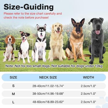 Світлодіодне нашийник для собак Leuchthalsband PcEoTllar, вологостійкий, 7 кольорів, регульований, для малих та великих собак, чорний, S-Upgrade