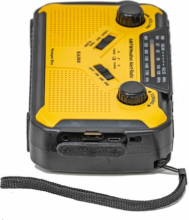 Радіо Kaito Voyager ECO з сонячною панеллю та ручним генератором, AM/FM/NOAA, LED-ліхтарик, USB-зарядка для телефону