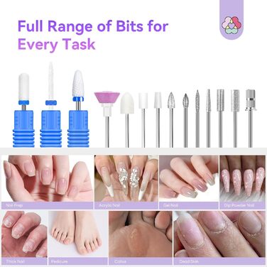 Професійний фрезер для нігтів SAVILAND Advanced 30S: електрична машинка для манікюру з 40000 об/хв, акумулятор 4000 mAh, чорний