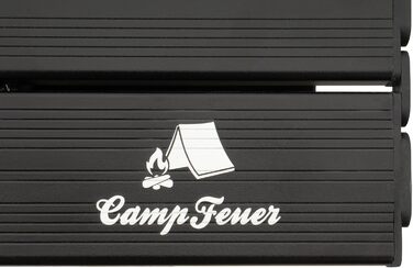 Складаний туристичний стіл CampFeuer | 90,5 x 51,5 см | З сумкою, для кемпінгу, саду, подорожей | Регульована висота, вуличній стіл, приставний столик | Для балкону, багатофункціональний (Чорний)