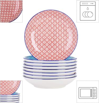 Набір тарілок Vancasso Macaroon (8 шт.): супові та глибокі, порцеляна, Ø 21.5 см, 600 мл