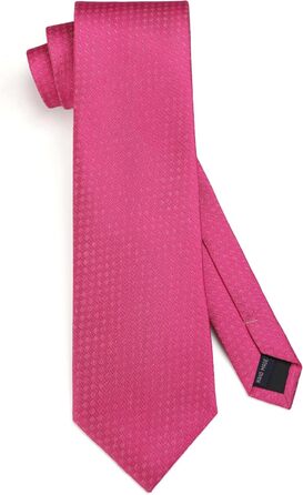 Чоловіча краватка та нагрудна хустинка HISDERN для весілля, комплект з запонками, рожевий