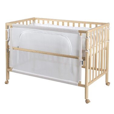 Дитяче ліжечко-приставка roba Safe Asleep Sternenzauber 60x120 см, натуральне дерево
