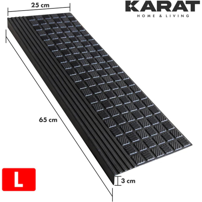 Гумові килимки на сходи KARAT - набір 5 шт. - Антиковзкі, для вулиці, 30x120 та 25x65 см