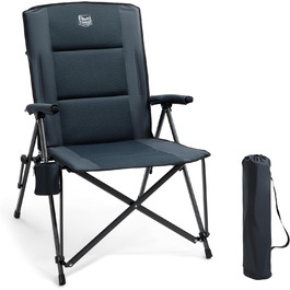 Крісло для кемпінгу Timber Ridge складне з широким сидінням 55 см, XXL, 150 кг, з кишенею, для кемпінгу, саду, балкону