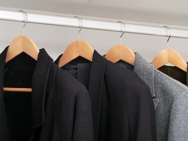 Дерев'яні плічки StorageWorks, широкі, натуральне дерево, 6 шт, міцні вішалки для піджаків, пальт, штанів, натуральний колір
