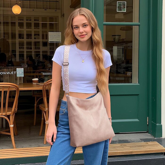 Сумка жіноча Kalidi Shopper бежева екошкіра для навчання, роботи, подорожей та покупок. Велика сумка-тоут через плече
