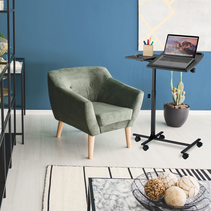 Relaxdays Adjustable Laptop Table with Wheels