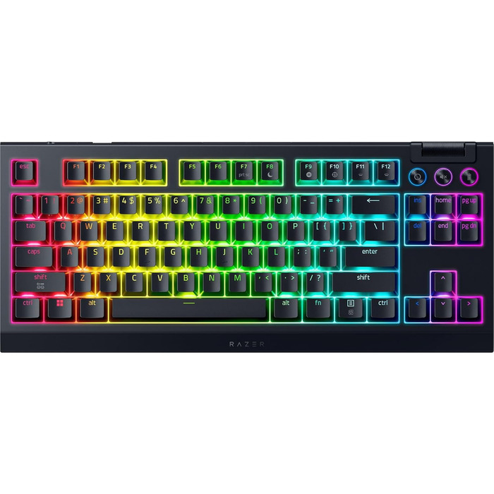 Механічна ігрова клавіатура Razer BlackWidow V4 TKL з зеленими перемикачами (RGB Chroma, 6 макро-клавіш, Doubleshot ABS-кейкапи, QWERTY US-розкладка)