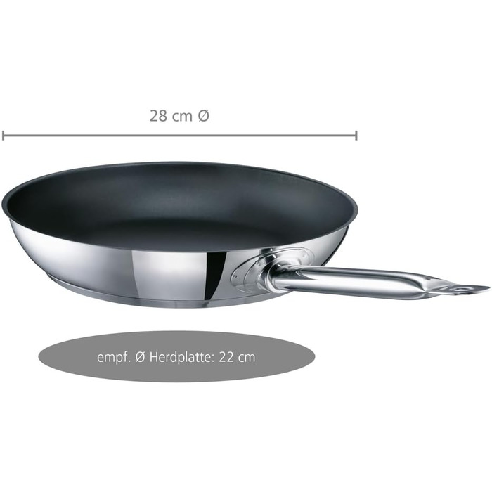 Industar Diamas Pro Stainless Steel Fry Pan - 28cm - Stiftung Warentest Winner