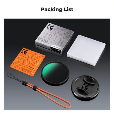 Фільтр K&F Concept Black Mist 1/4 58mm з кришкою об'єктива, мікрофіброю та захисним склом з 18-шаровим нанопокриттям (Nano Klear)