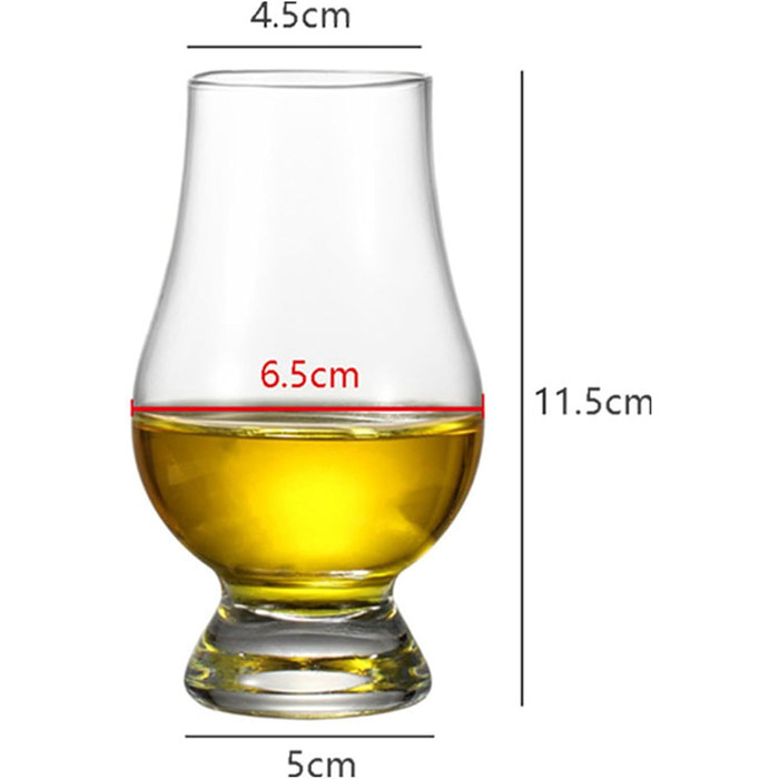 Набір склянок для віскі 6 шт. | Склянка для віскі 200 мл | Елегантні склянки для віскі з кришталевого скла | Склянки для віскі з скла, придатні для миття в посудомийній машині | Ідея подарунка для чоловіків