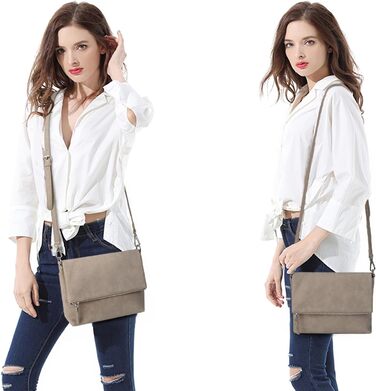 Сумка жіноча Gladdon через плече, шкіряна крос-боді, Taupe (бежевий)