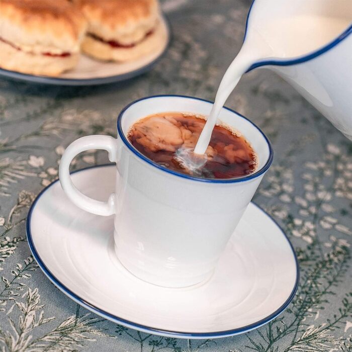 Nicola Spring White Farmhouse Teacups - 300ml - Pack of 6