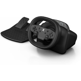 Руль для ПК DOYO з педалями та перемикачем передач, 270° оберт, Bluetooth, вібрація, сумісний з PC, PS3, PS4, Switch, Android, чорний