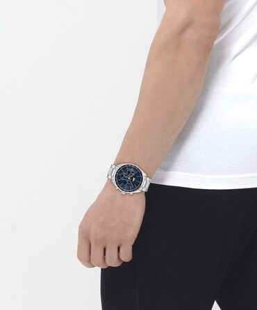 Годинник чоловічий Lacoste Boston Chronograph кварцовий з шкіряним або металевим браслетом (Navy, Метал)