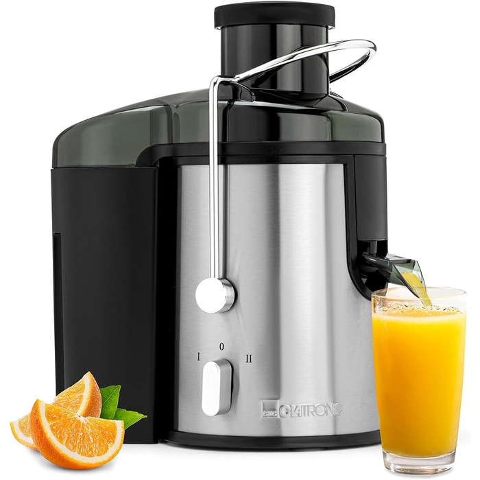 Електричний соковичавник Clatronic AE 3666: соковичавник для овочів та фруктів, Slow Juicer, 400W, з функцією подрібнення цілих фруктів, Tropfstopp, легке очищення
