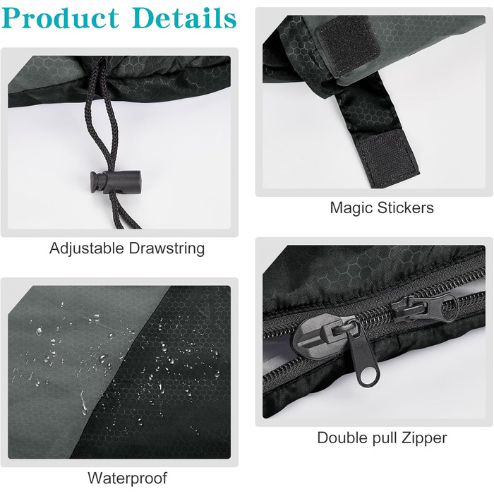 Yarmiene 3-4 Season Sleeping Bag - Adult & Kids Outdoor Sleeping Bag - Warm & Rectangular for Camping & Hiking (Black+Gray)