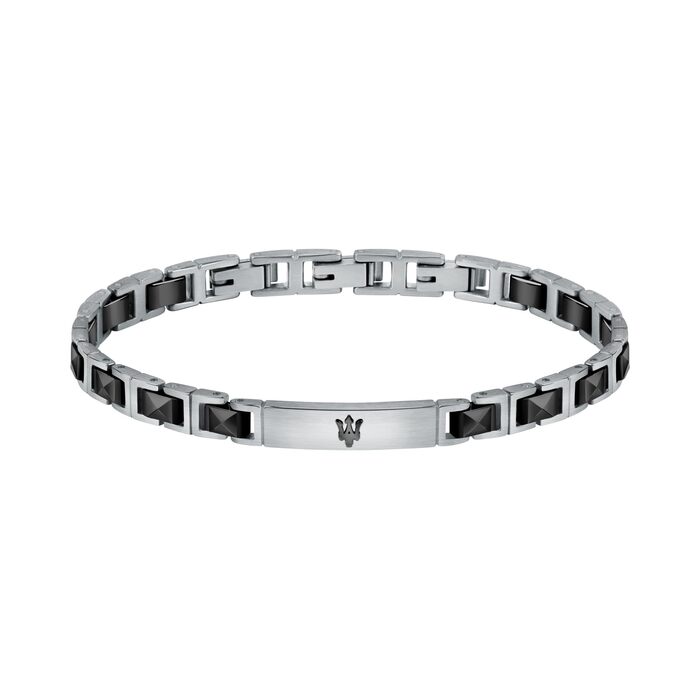 Браслет чоловічий Maserati Jewels JM420ATI06, сталь, кераміка, PVD покриття, 22 см, чорний