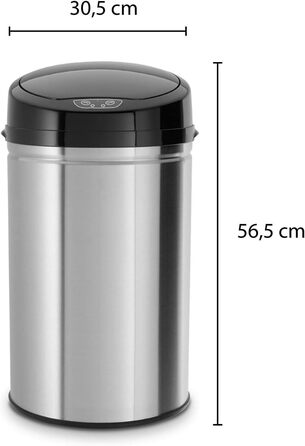 Сміттєвий бак Echtwerk з сенсором, 30л, нержавіюча сталь INOX Black, електричний, інфрачервоний датчик руху