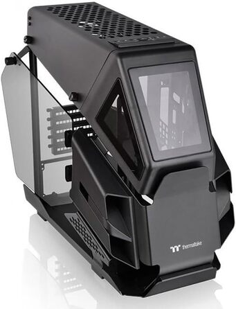 Корпус для ПК Thermaltake AH T200 Black, Micro-ATX, загартоване скло 3мм, Helikopter-дизайн, чорний