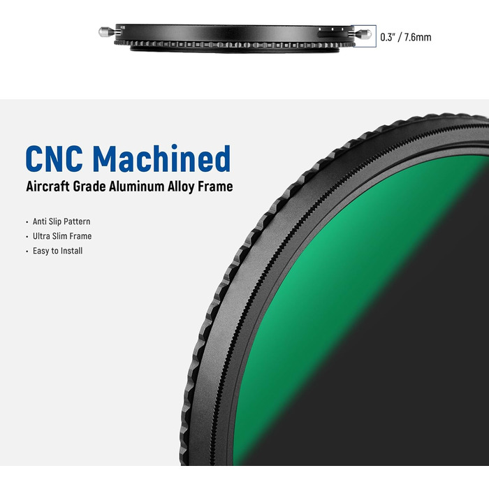 Фільтр ND2-ND32 та CPL 82 мм Neewer 2-в-1 - поляризаційний фільтр з нанопокриттям, водонепроникний, стійкий до подряпин