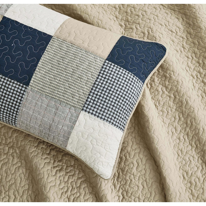 Комплект ковдр Chezmoi Collection Quinn: 3 шт. з квітковим візерунком гібіскуса, смугастий, з бавовни, легкий, двосторонній, Oversized King