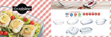 Ôcuisine Прямокутна жароміцна форма для запікання, 4,5 л, скляна, 37x14x22 см, прозора