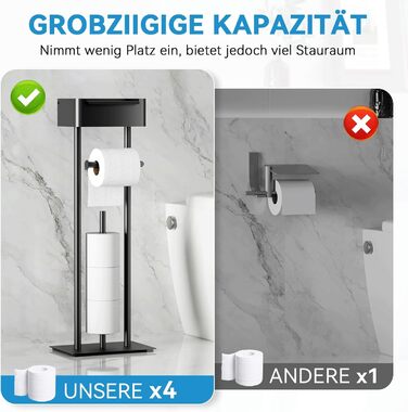 Підставка для туалетного паперу настільна з боксом для вологих серветок, чорна матова – Pro
