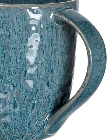 Leonardo Matera Ceramic Mug Set, 2-piece, dishwasher-safe coffee mugs, 2 microwave-safe tea mugs, glazed cups, blue, 430 ml, 026996