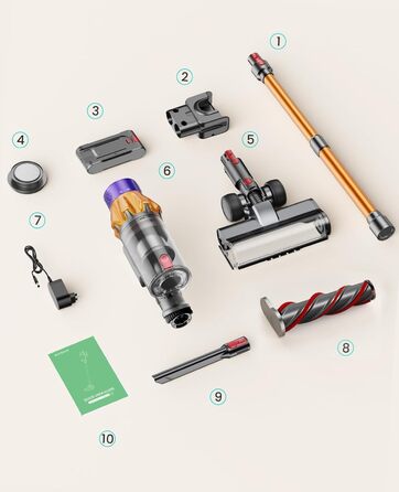 Акумуляторний пилосос SunSare 600W з дисплеєм, 50000Pa, 65хв роботи, для твердих поверхонь, килимів, шерсті тварин